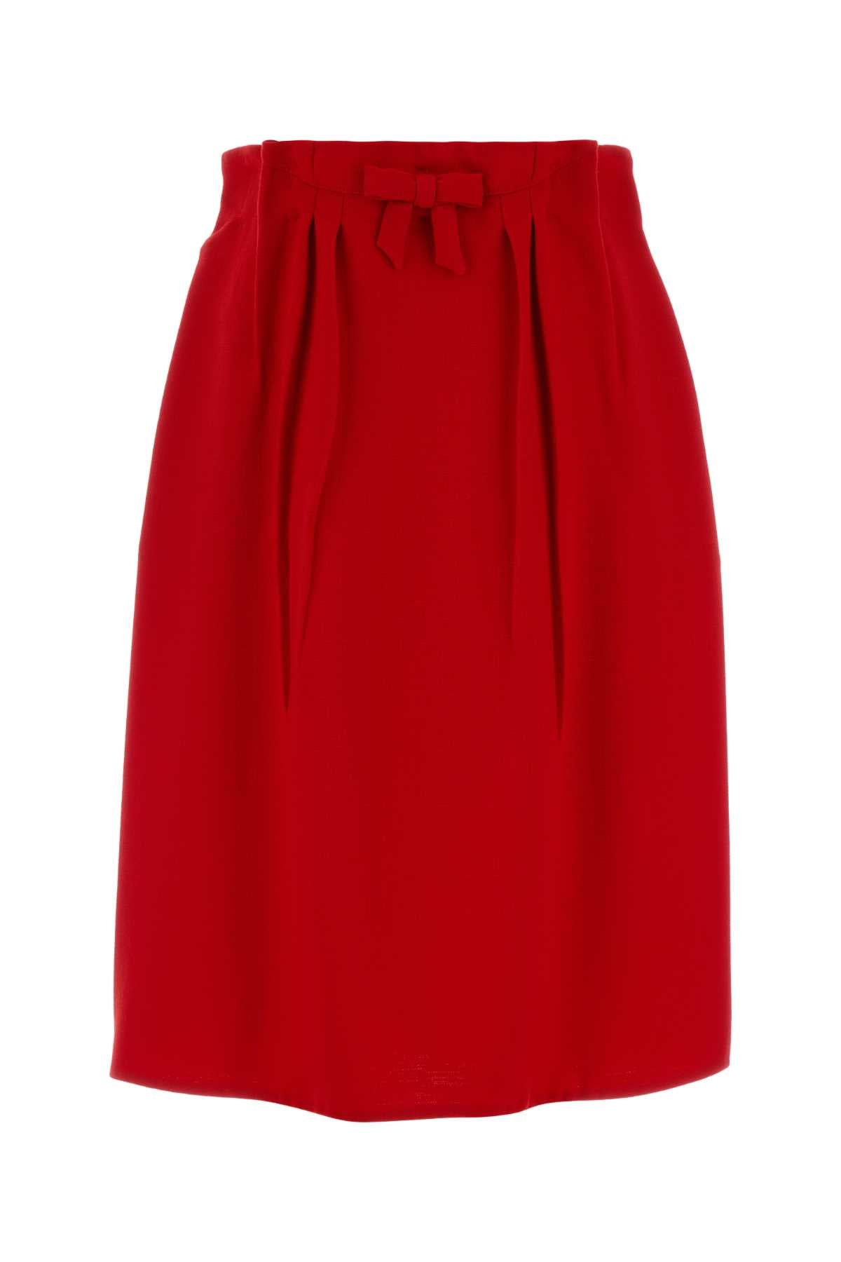 Prada Wool Skirt — Red