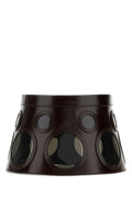 Prada VISIERE Perforated Leather Visor — Brown
