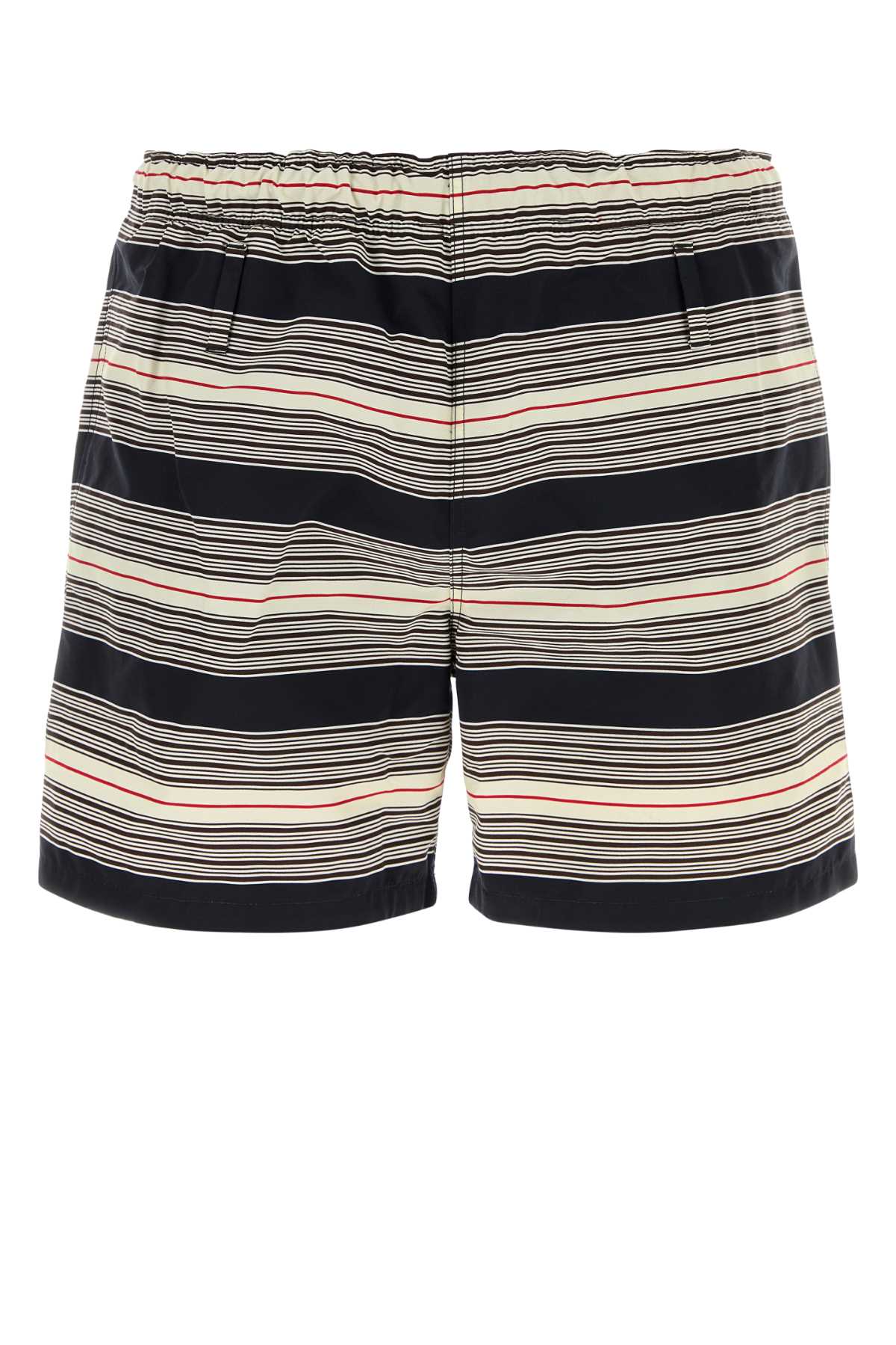 Prada Striped Nylon Swimming Shorts — Black