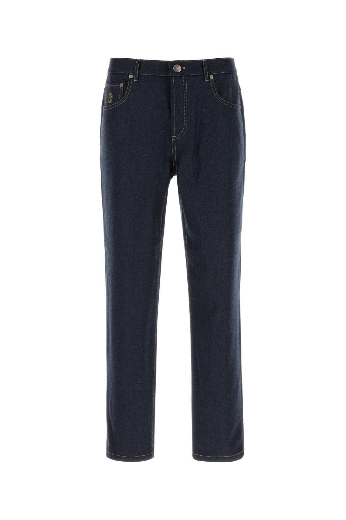 Brunello Cucinelli Virgin Wool Trousers — Navy