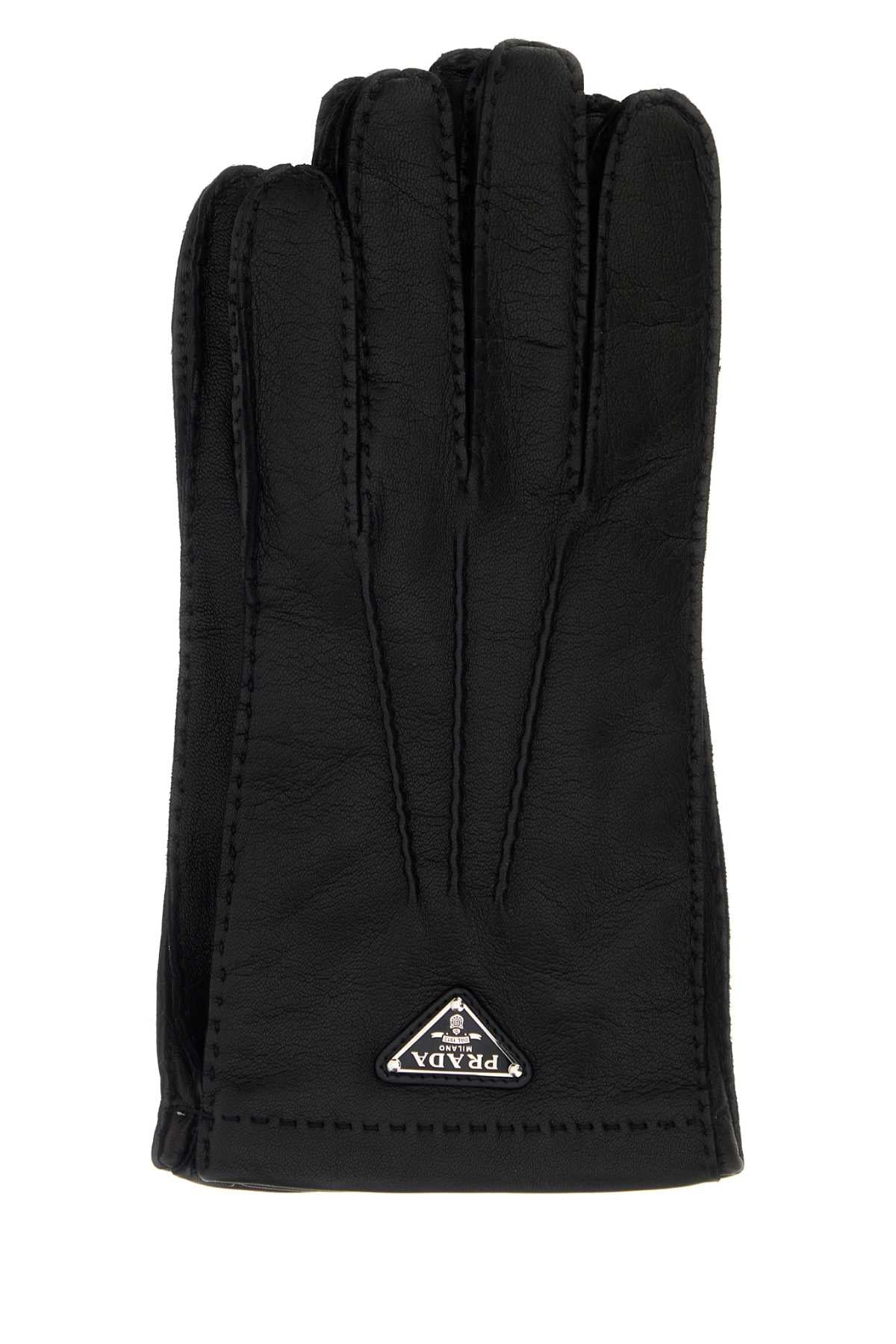 Prada Nappa Leather Gloves — Black