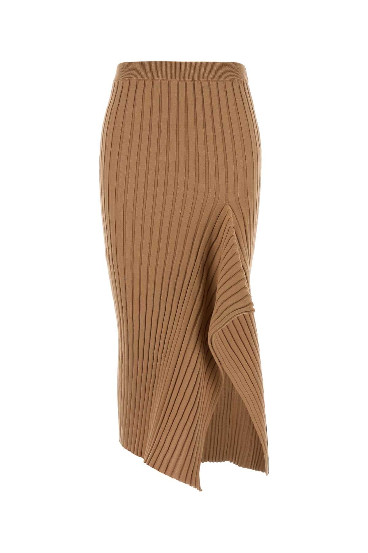 Stella McCartney Ribbed Skirt — Caramel