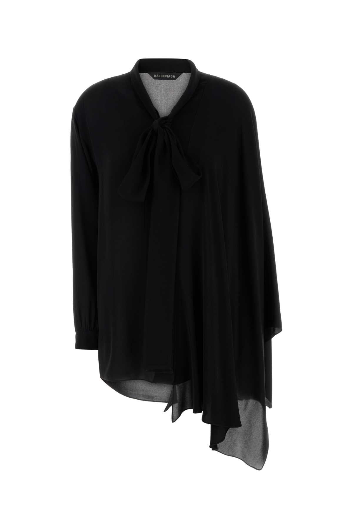 Balenciaga Silk Draped Sweater — Black