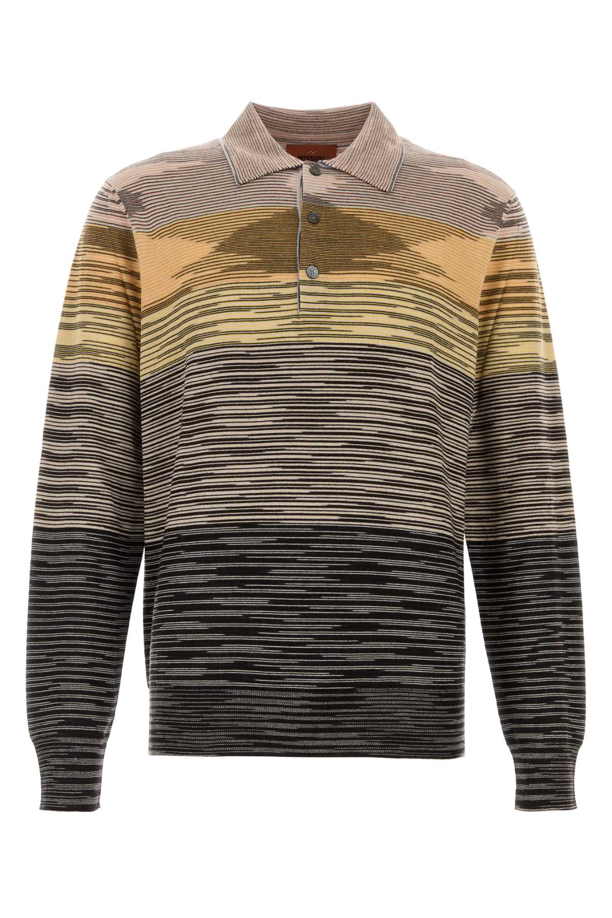 Missoni Striped Wool Polo Shirt — Brown