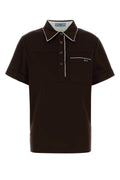 Prada Cotton Piqué Polo Shirt — Brown