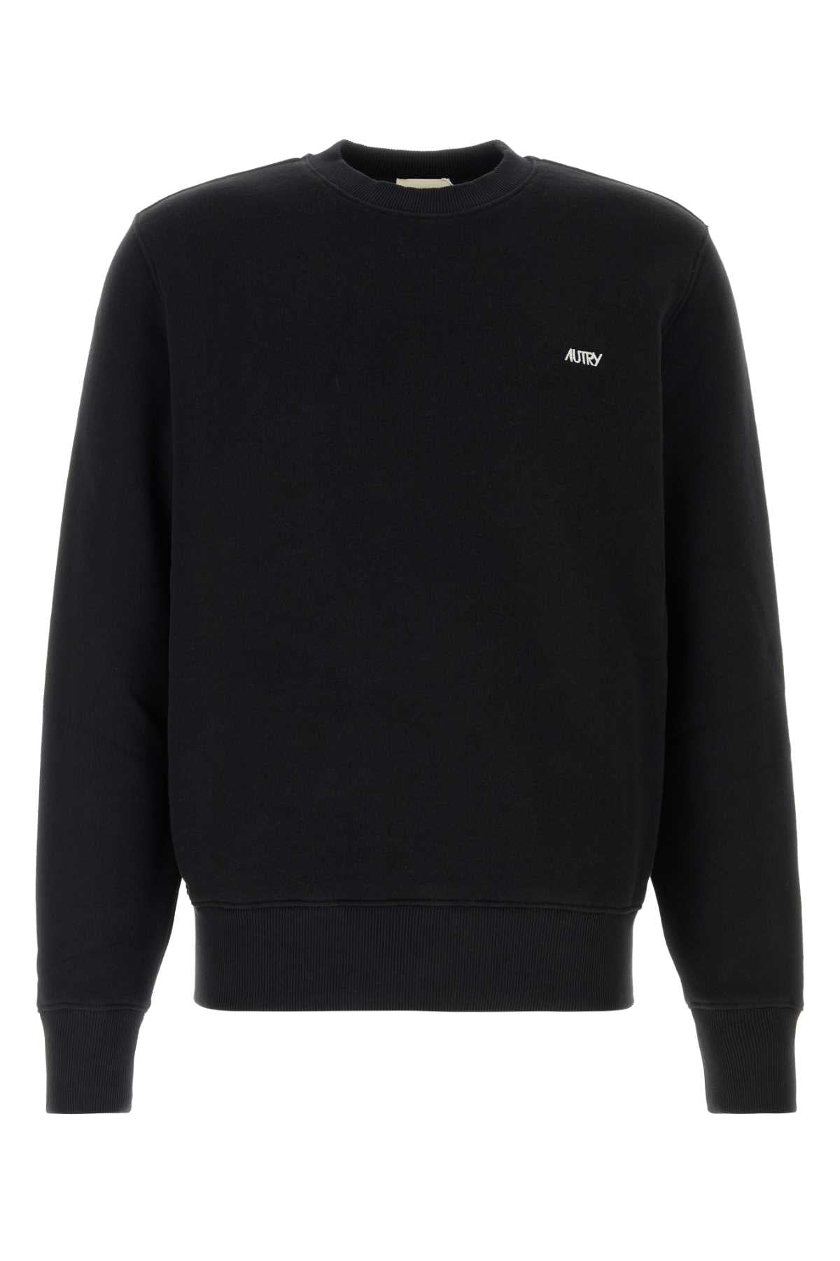 Autry Logo-Embroidered Cotton Sweatshirt — Black