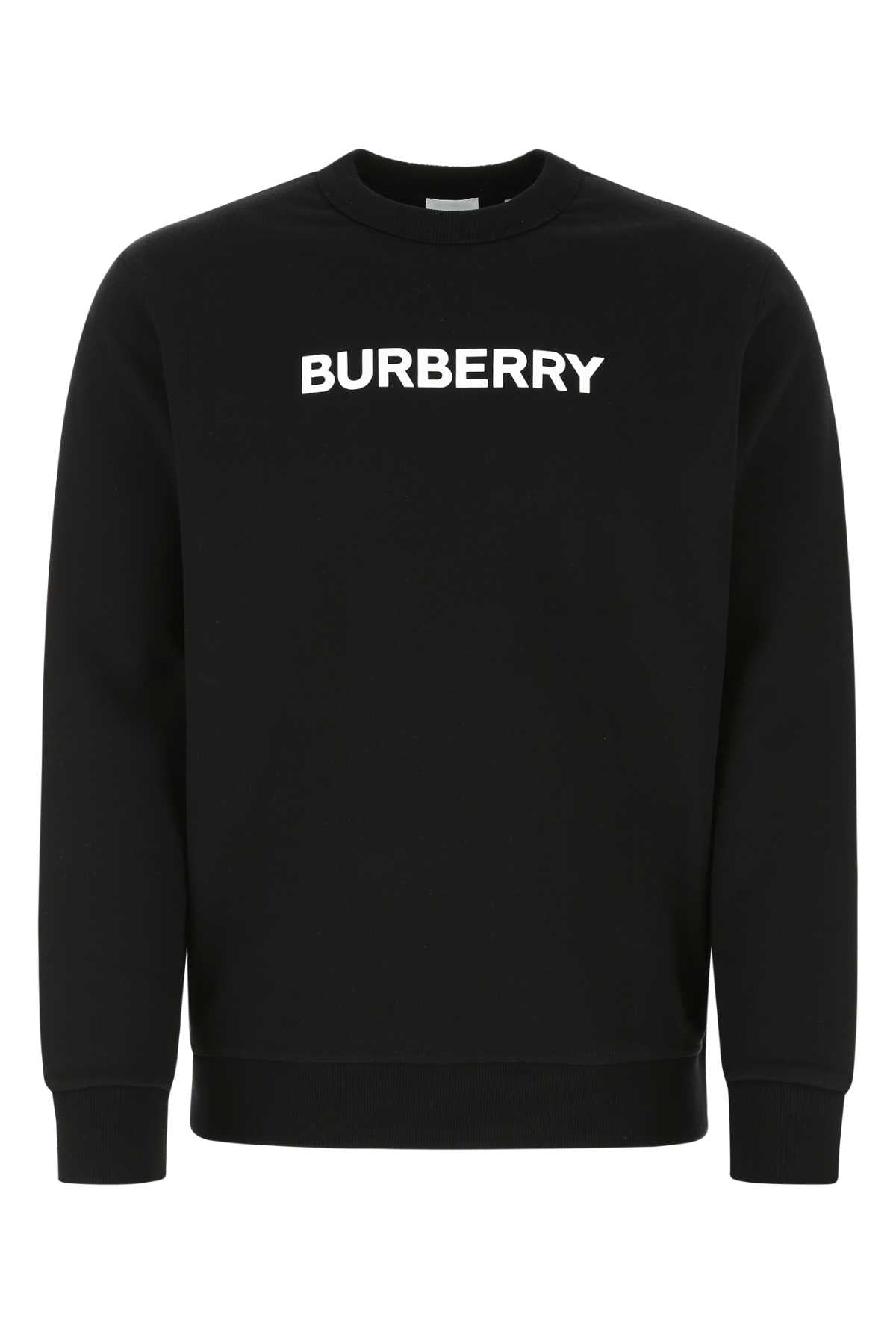 Burberry Logo-Embroidered Cotton Sweatshirt — Black