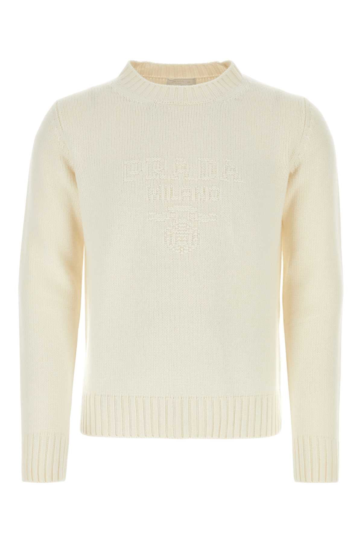 Prada Wool Blend Sweater — White