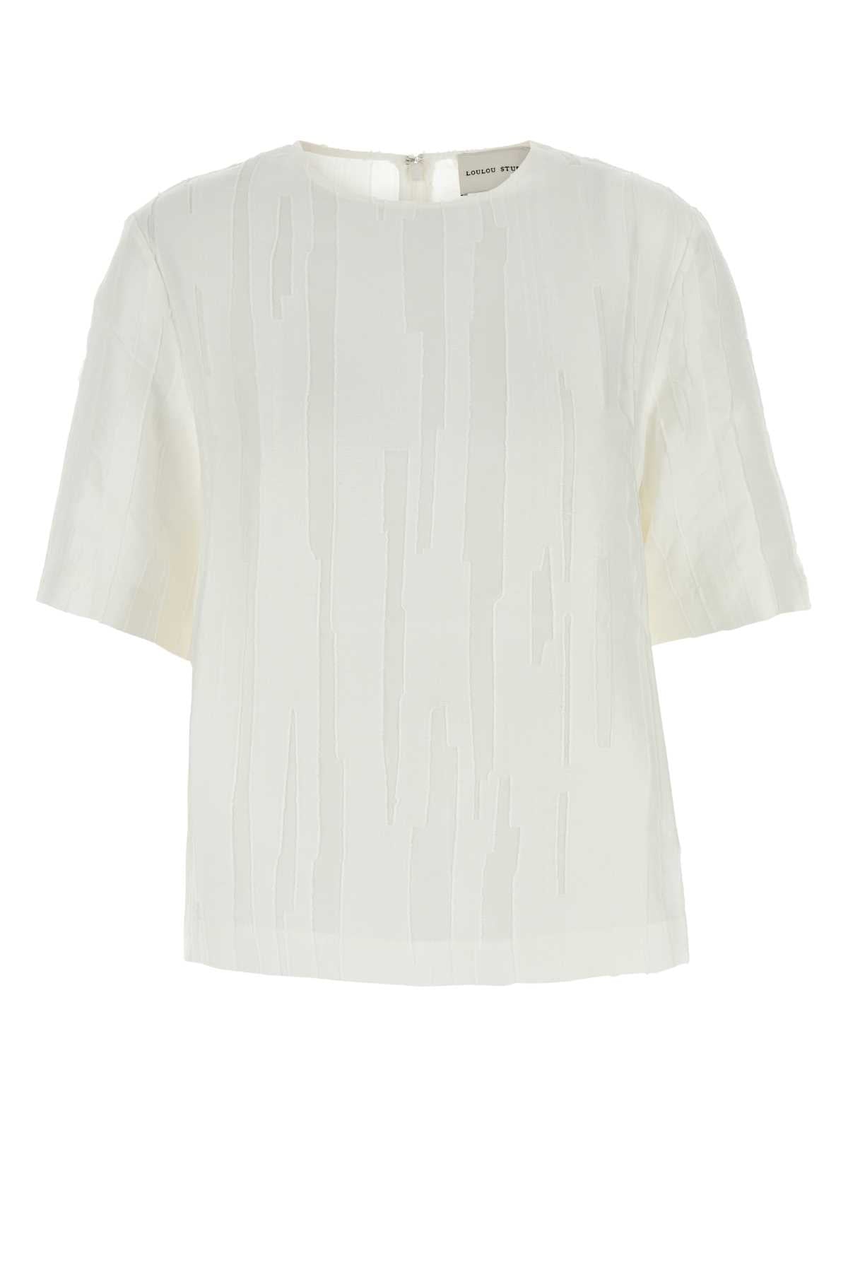 Loulou De Saison Neck T-Shirt — White