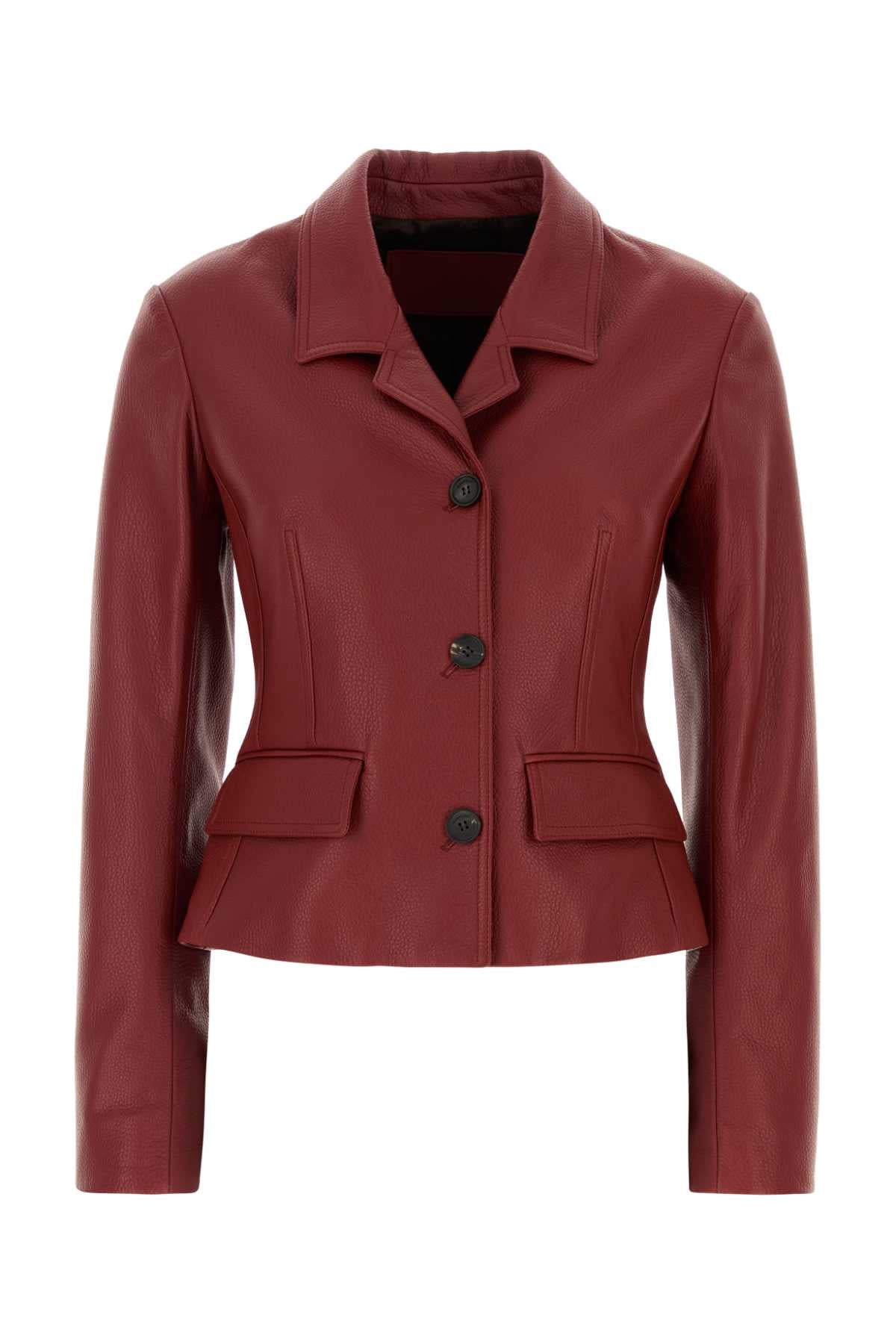 Ferragamo Lamb Leather Jacket — Red