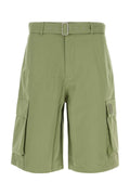 Maison Kitsune Cotton Cargo Bermuda Shorts — Green