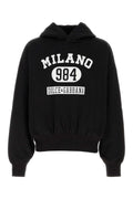 Dolce & Gabbana Logo-Embroidered Cotton Hoodie — Black