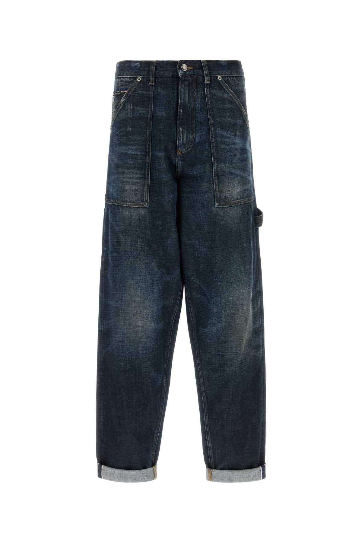 Dolce & Gabbana Cargo Pocket Denim Jeans — Navy