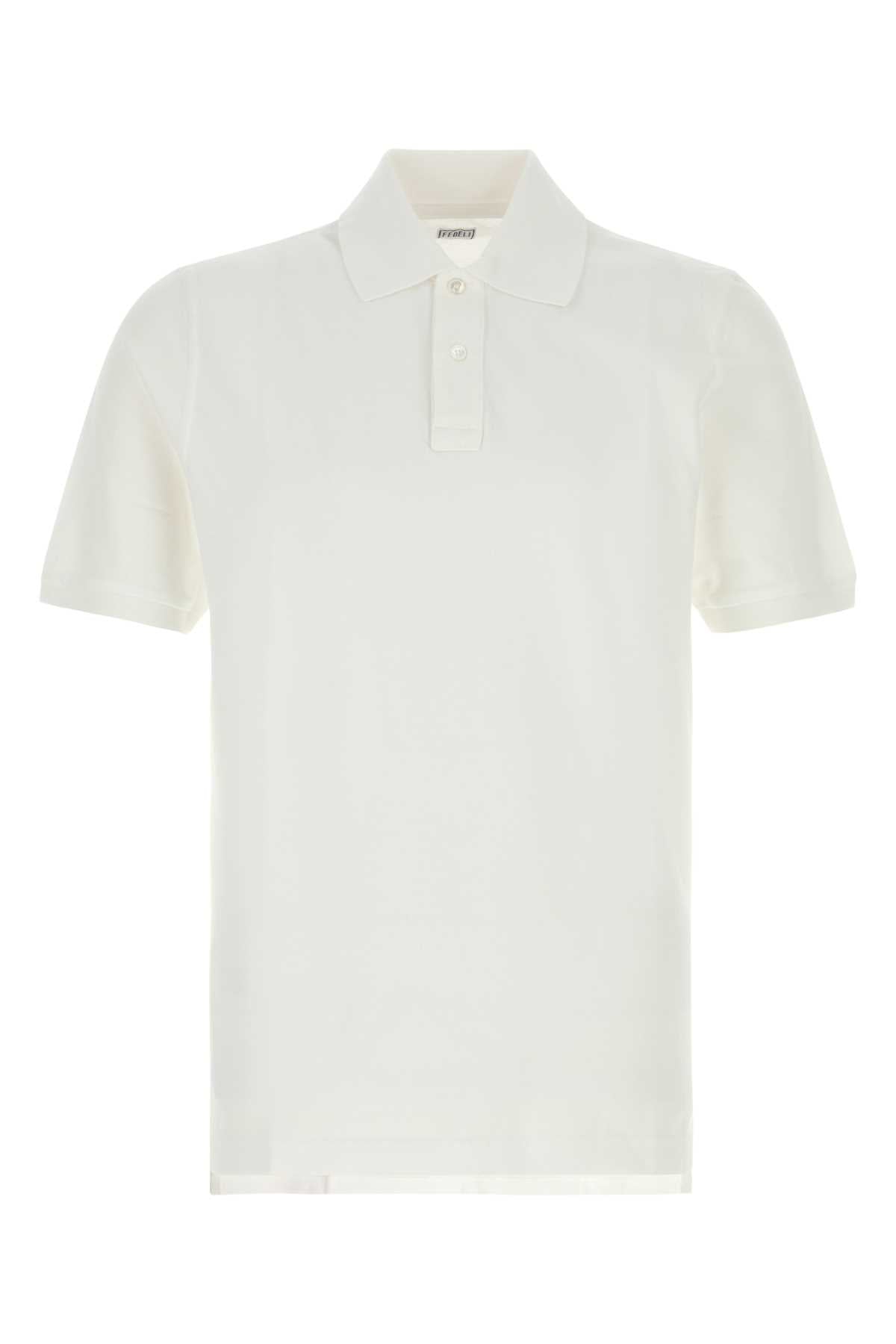 Fedeli Piquet Cotton Polo Shirt — White