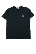 Stone Island Kids Logo-Embroidered Cotton T-Shirt — Navy