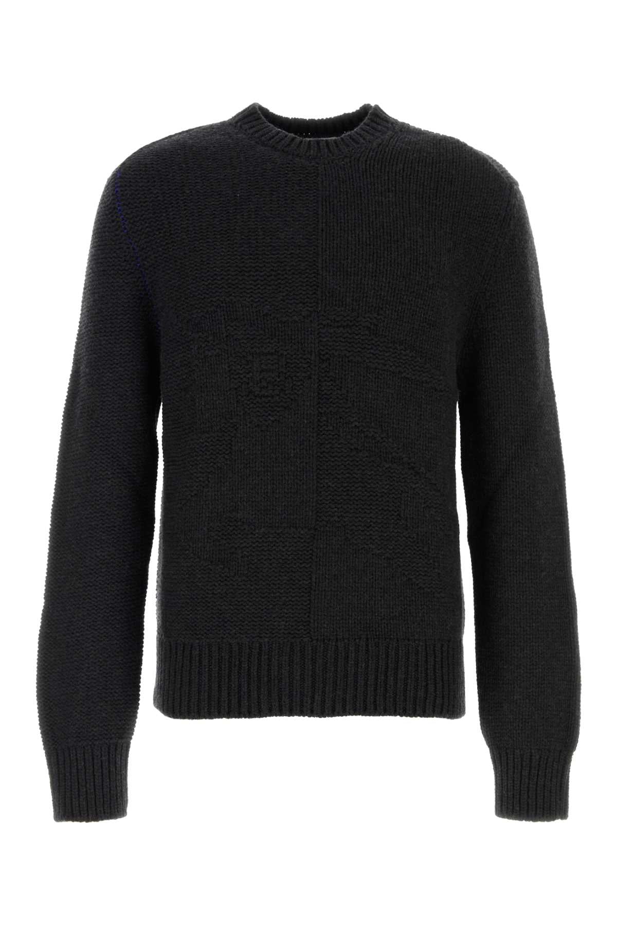 Burberry 100% Cashmere Crew-Neck Sweater — Gray