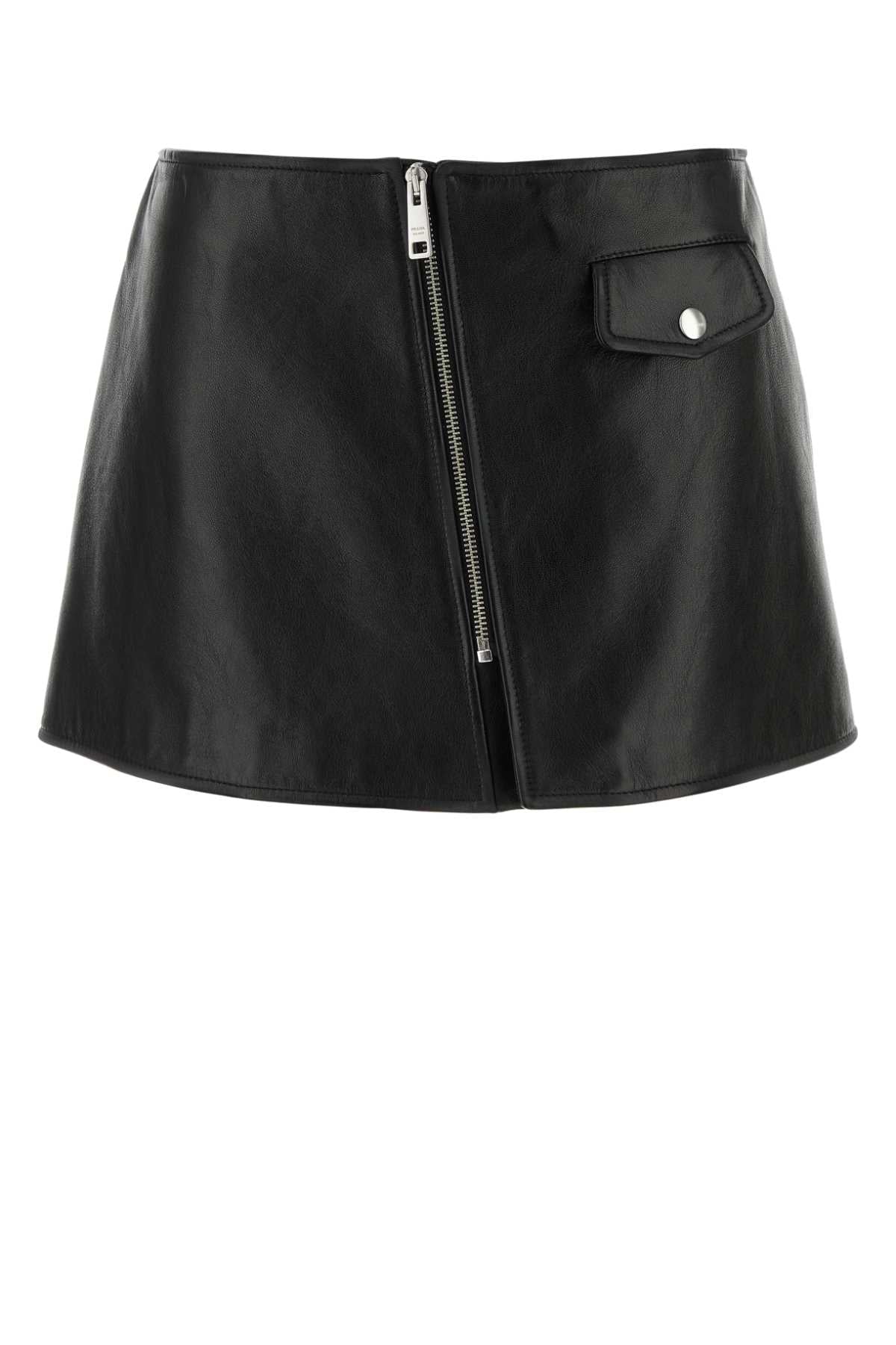 Prada Pelle Mini Skirt — Black