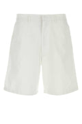 Prada Oxford Cotton Bermuda Shorts — White