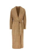 Fendi Suede Trench Coat — Beige