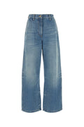 Palm Angels Wide-Leg Denim Jeans — Blue