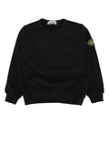 Stone Island Kids Logo-Embroidered Cotton Sweatshirt — Black