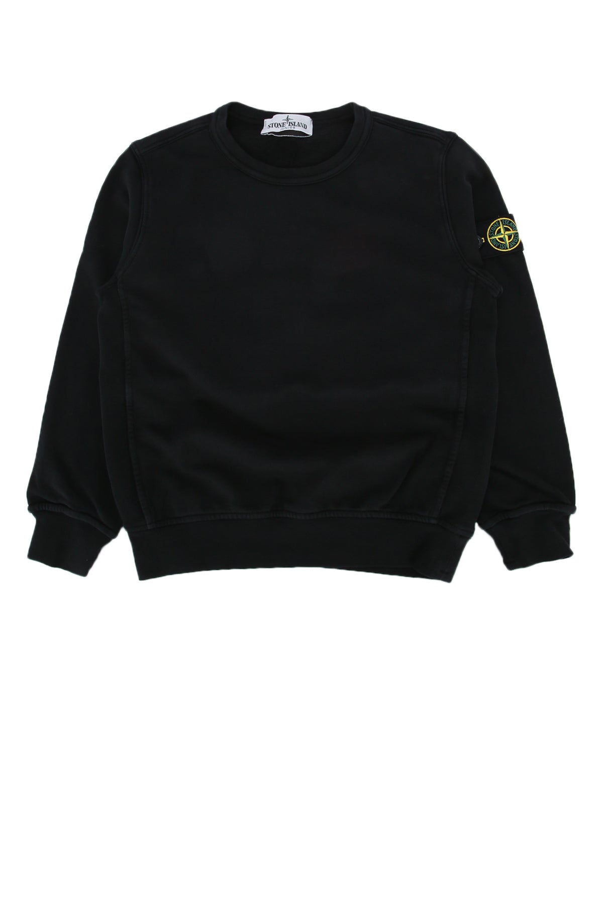 Stone Island Kids Logo-Embroidered Cotton Sweatshirt — Black