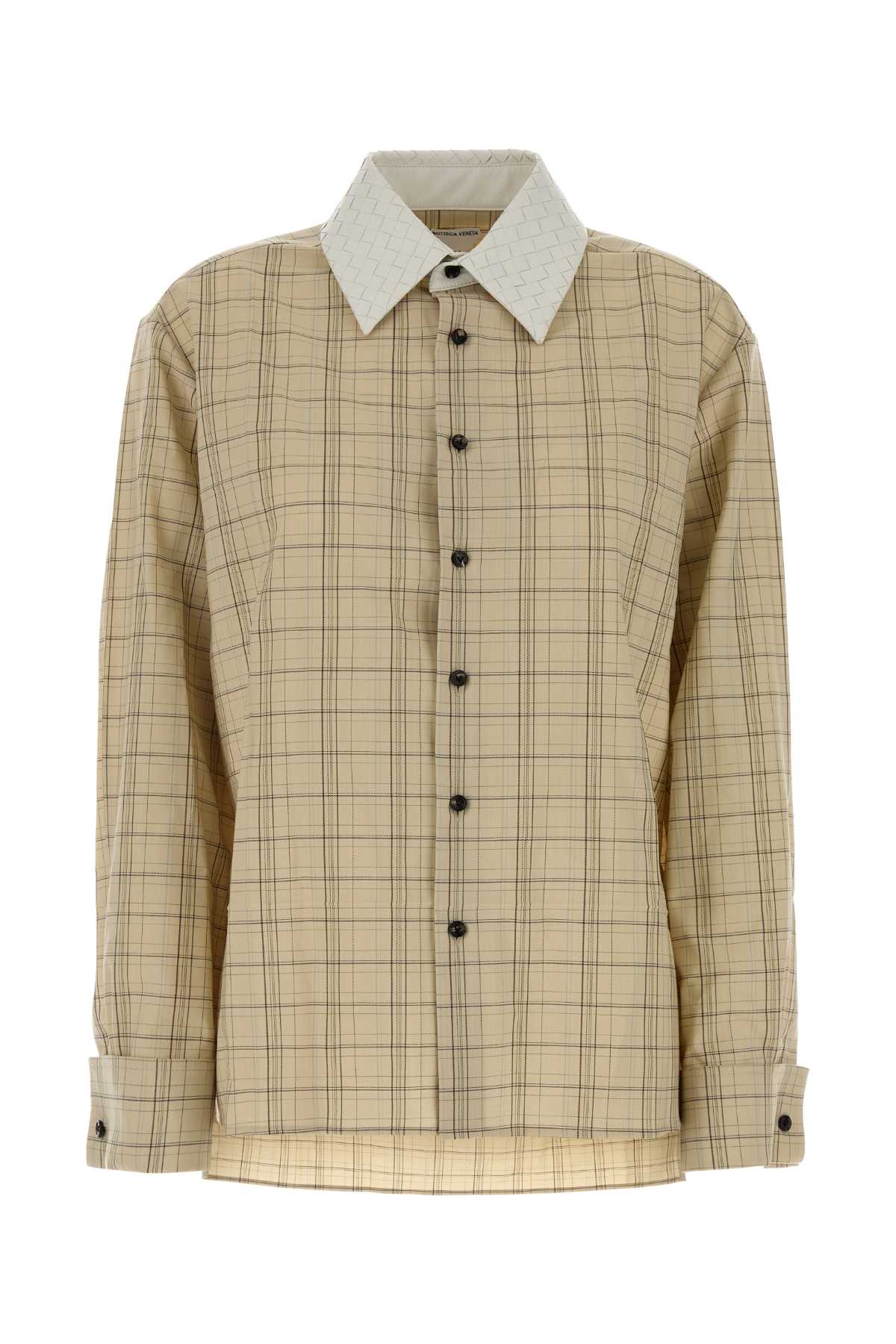Bottega Veneta Check Shirt — Beige
