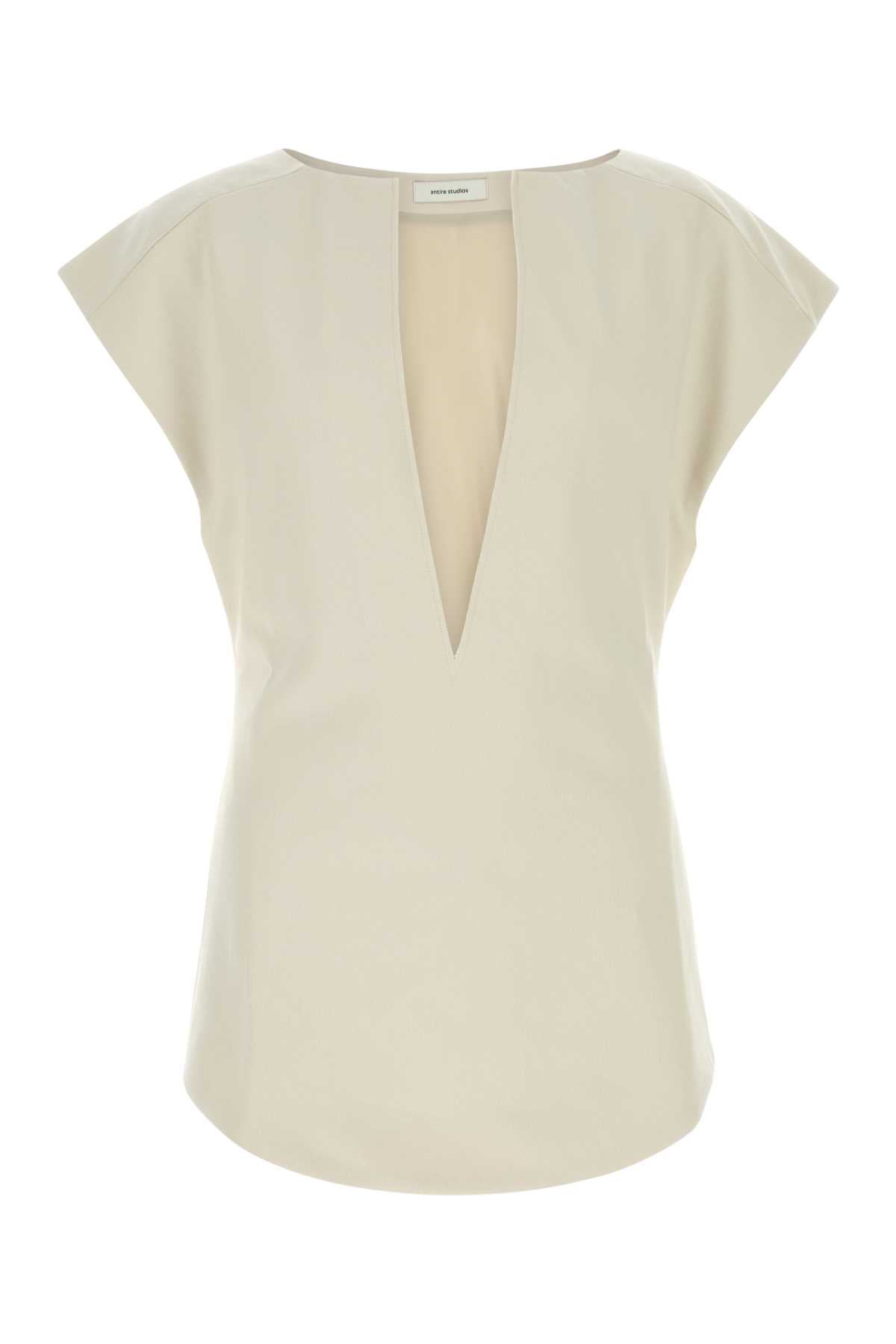 Entire Studios Deep Vee Tank Top — Beige