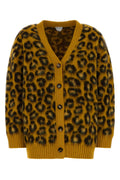 Bottega Veneta Leopard Cardigan — Yellow
