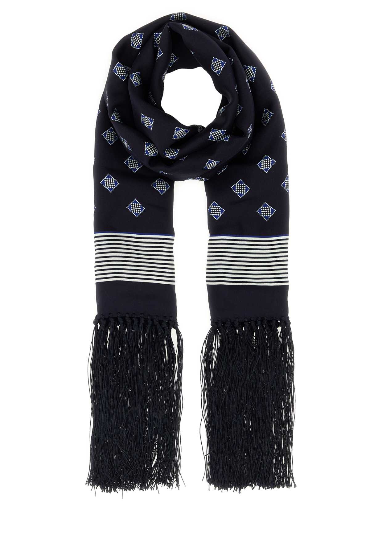 Bode Diamond Scarf — Navy