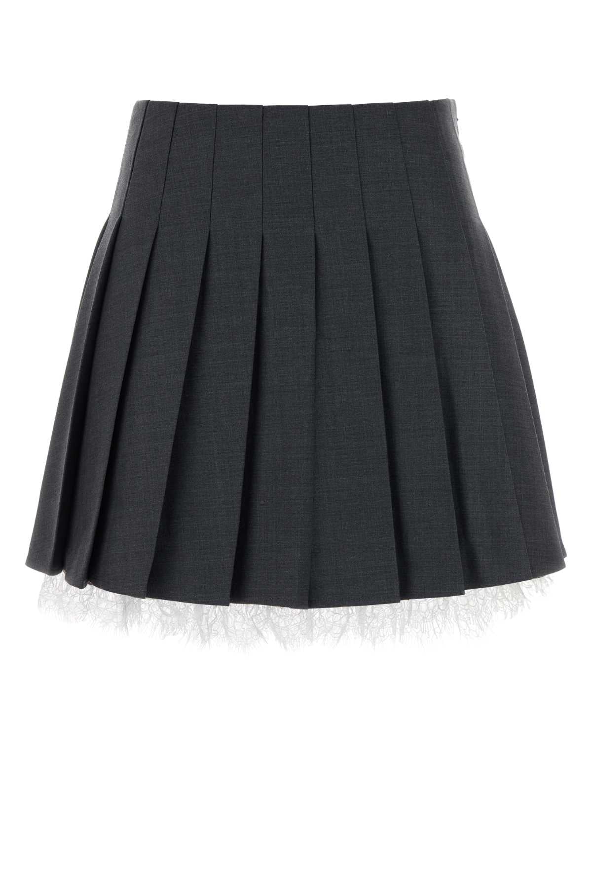 Self-Portrait Pleated Skirt — Gray