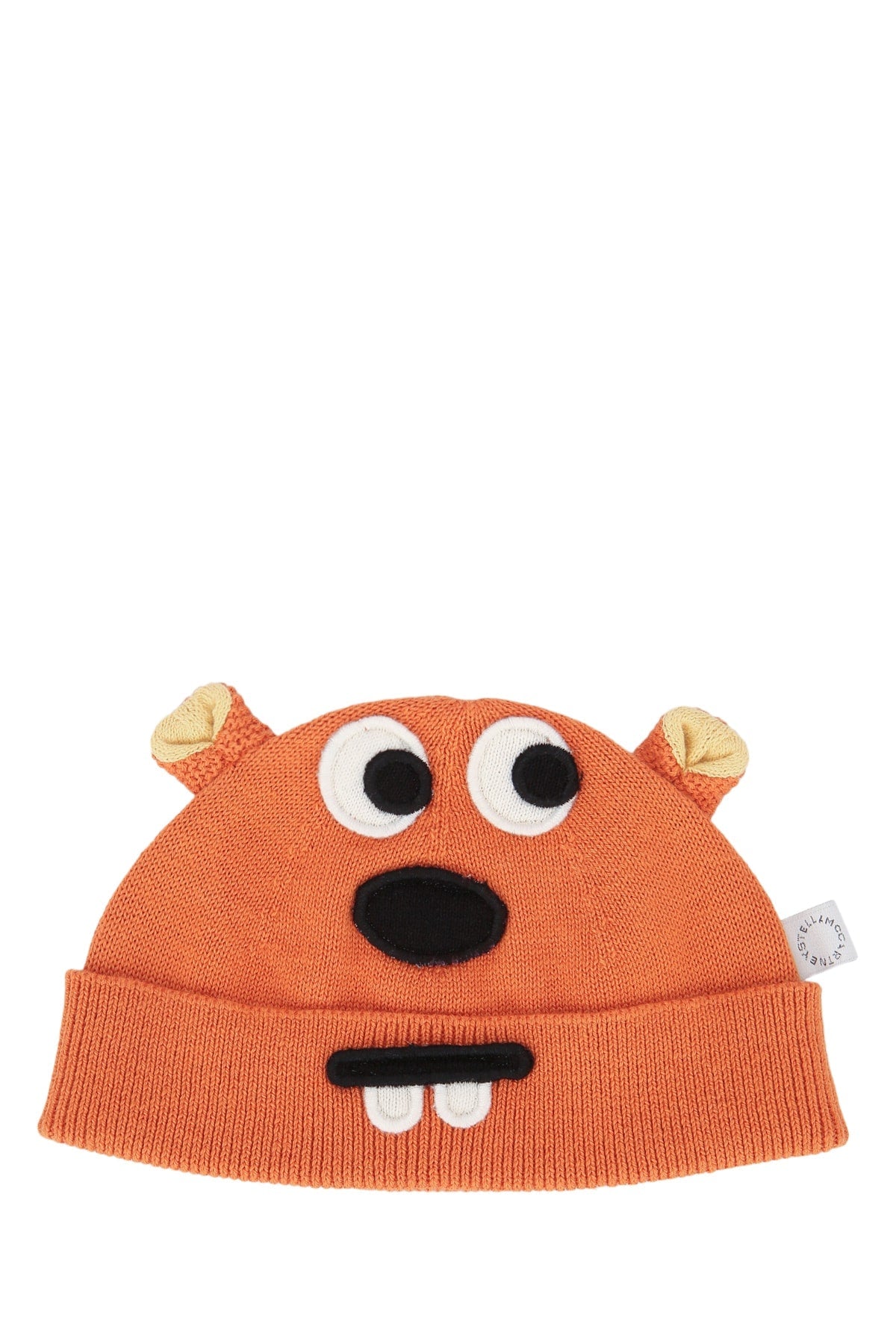 Stella Mccartney Kids HAT Character-Face Knit Winter Hat — Orange