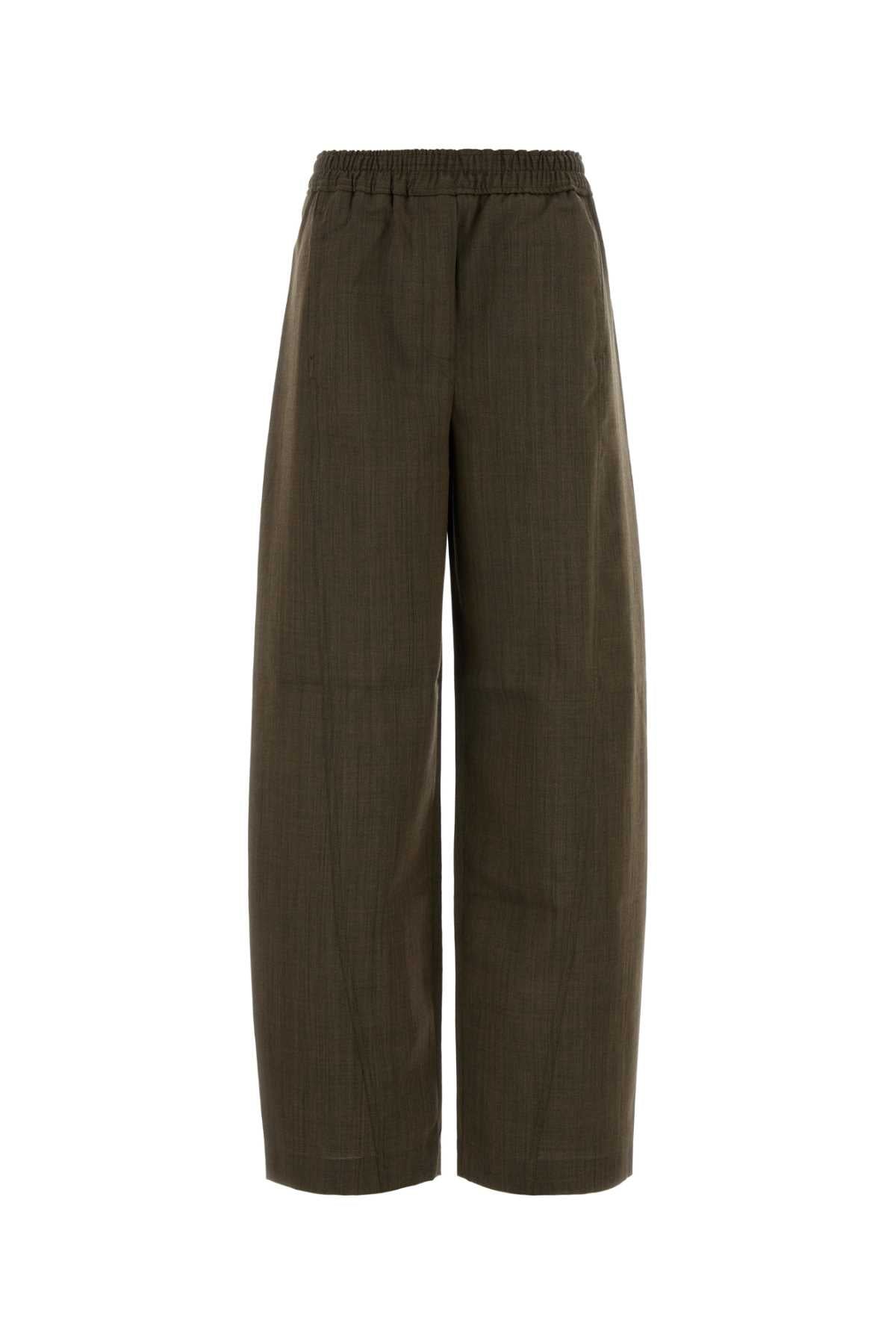 Ganni Wool Trousers — Brown