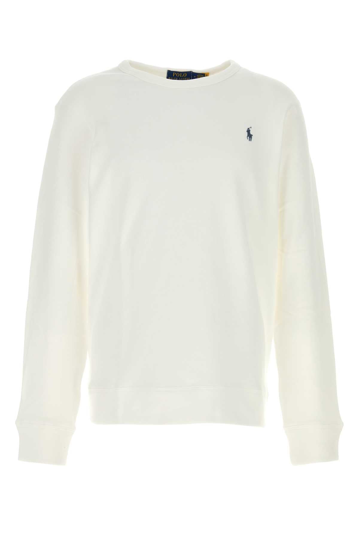 Polo Ralph Lauren Logo-Embroidered Cotton Sweatshirt — White
