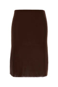 Miu Miu Silk Skirt — Brown