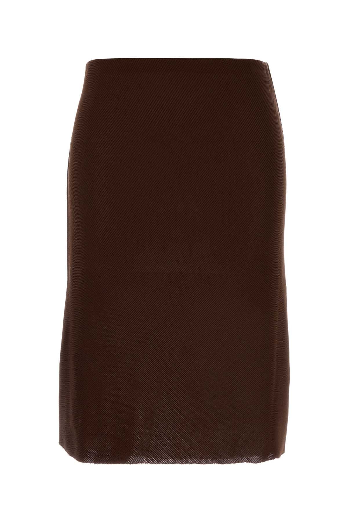Miu Miu Silk Skirt — Brown