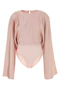 Norma Kamali Satin Bodysuit — Pink
