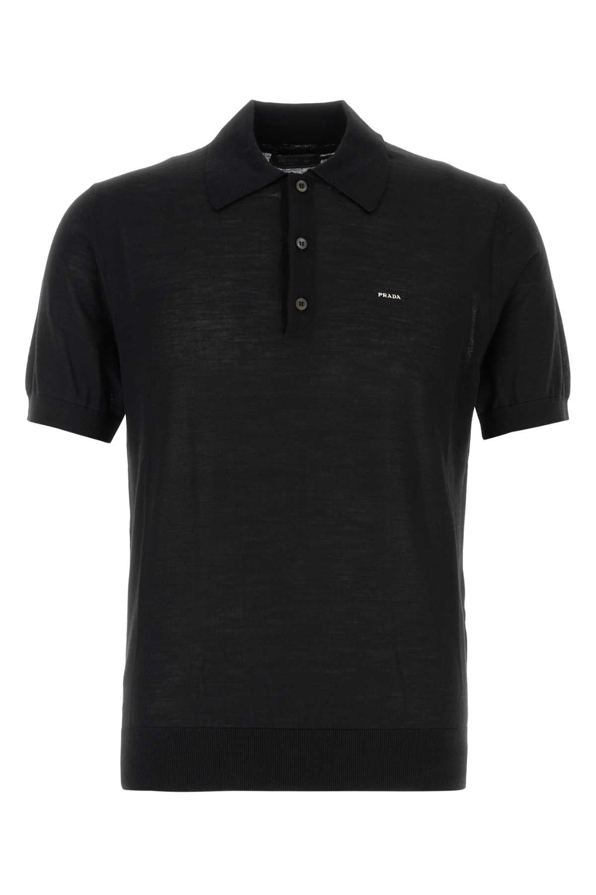 Prada Virgin Wool Polo Shirt — Black