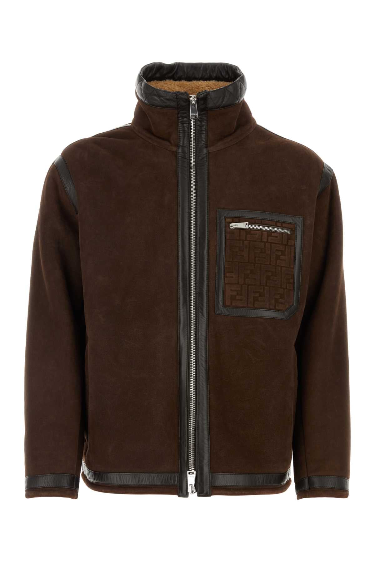Fendi Montone Jacket — Brown