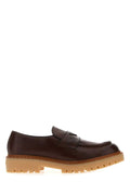 Prada Lug-Sole Leather Loafer — Brown