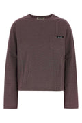 Miu Miu Textured Jersey T-Shirt — Brown