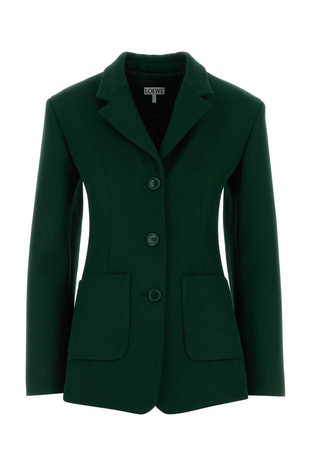 Loewe Wool Blend Blazer — Green
