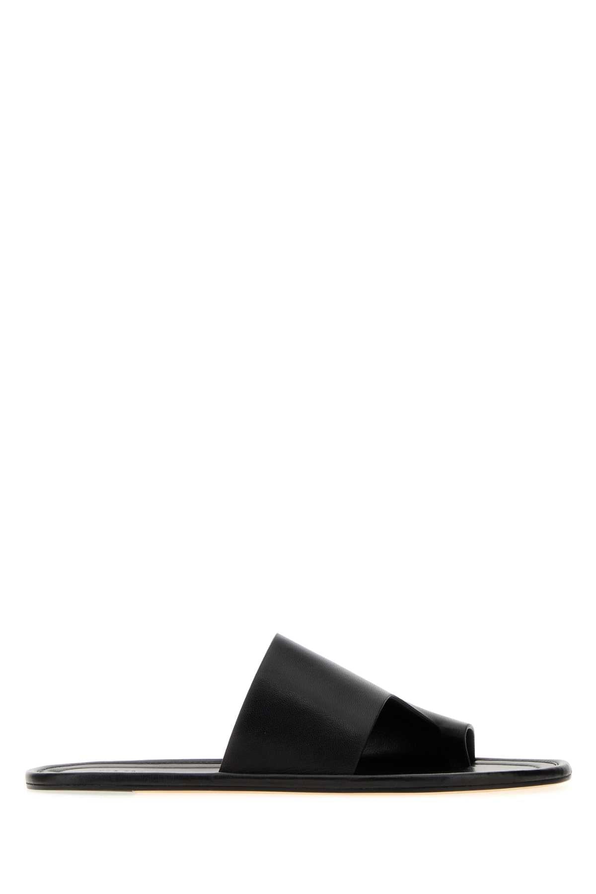 The Row Malick Thong Slipper — Black