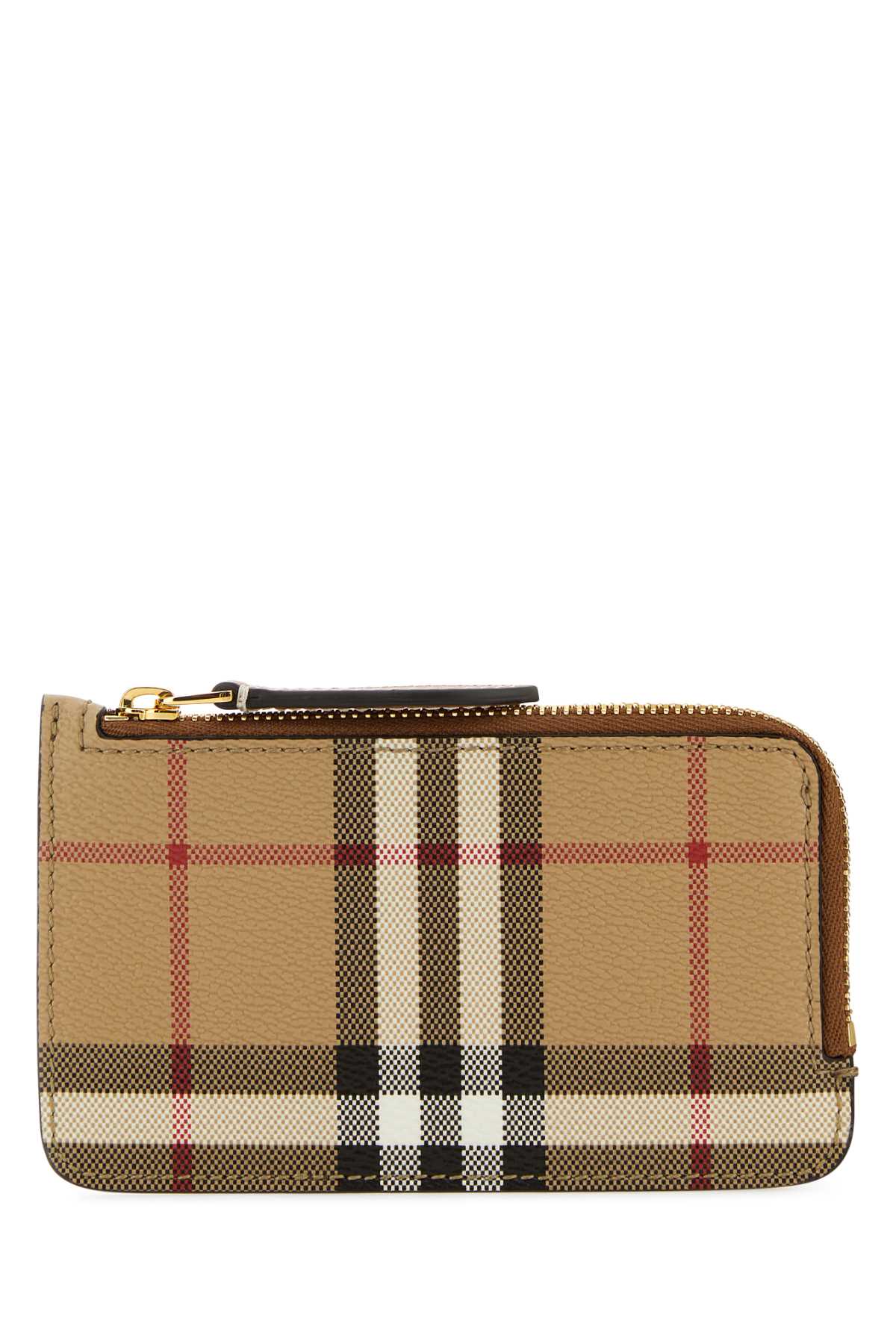 Burberry Check-Print Canvas Card Case — Beige
