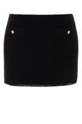 Miu Miu Wool-Blend Knit Skirt — Black
