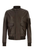 Dolce & Gabbana Lamb Leather Bomber Jacket — Brown