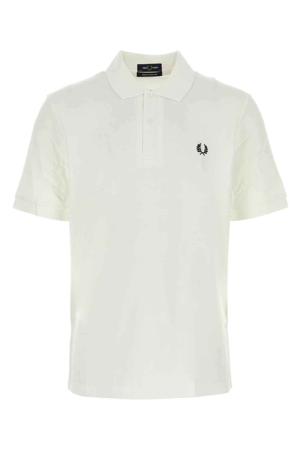 Fred Perry Piquet Cotton Polo Shirt — White
