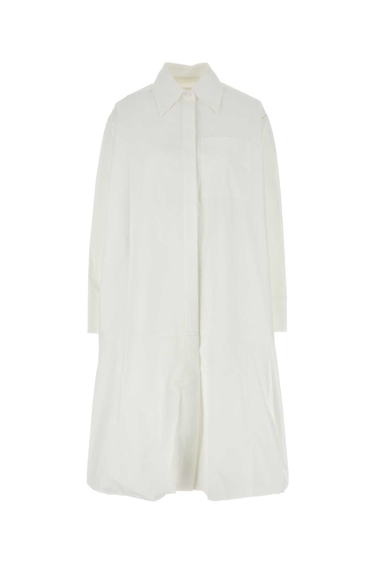 Jil Sander Cotton Poplin Shirt Dress — White