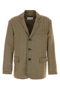 Ferragamo Linen Blend Blazer — Beige