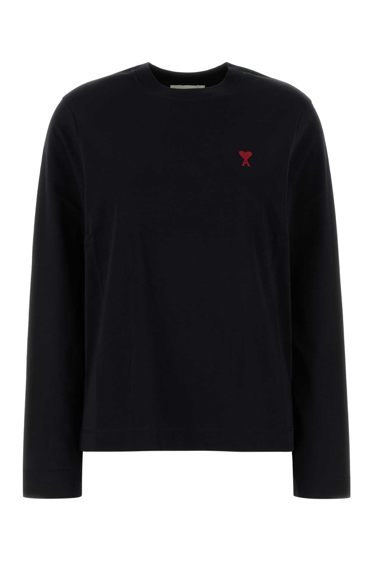 AMI Paris Organic Cotton Sweater — Black